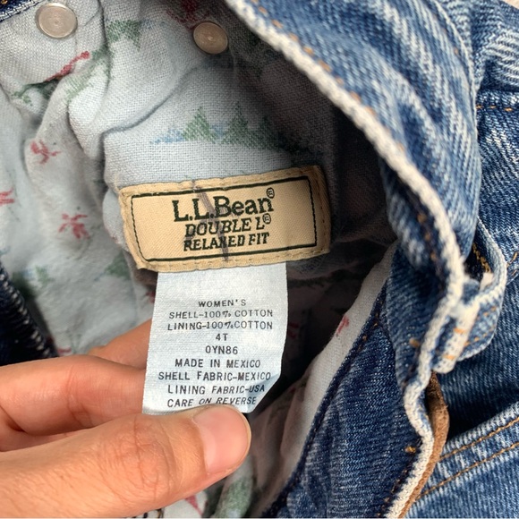 L.L. Bean Double L Relaxed Fit Jeans Womens 4T Blanket Lined Petite Vintage - Picture 9 of 16